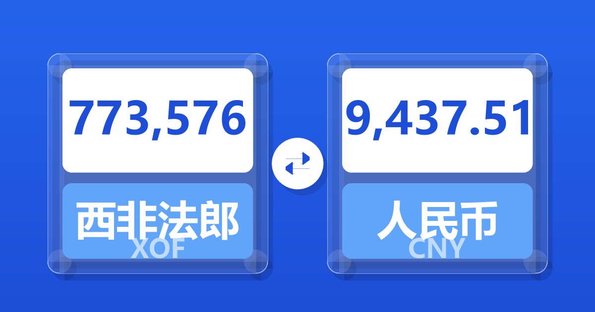 773,576西非法郎兑人民币