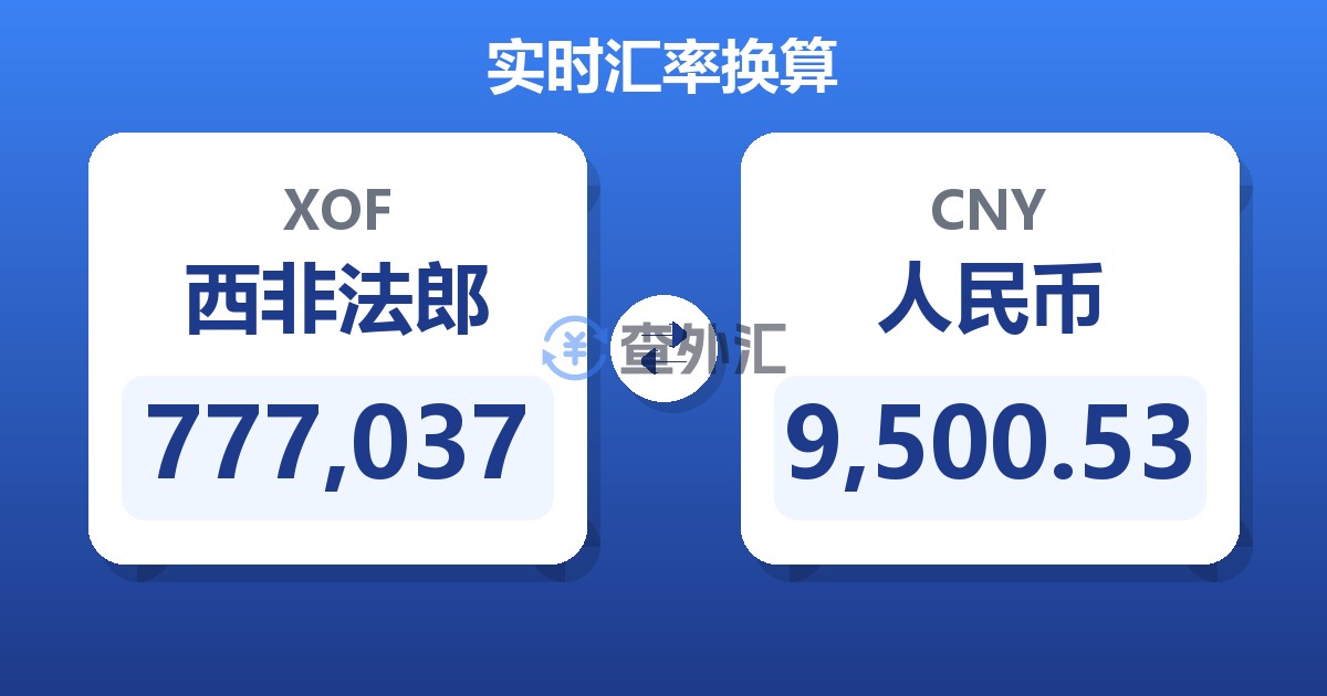 777,037西非法郎兑人民币