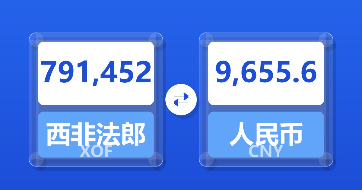 791,452西非法郎兑人民币