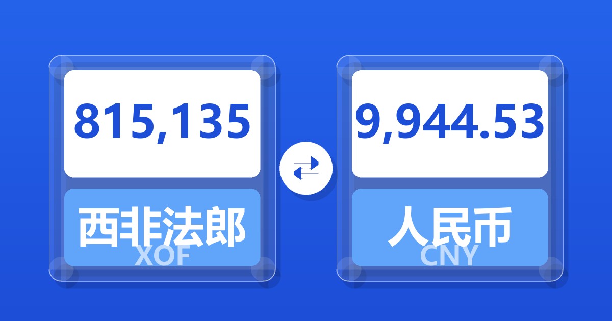 815,135西非法郎兑人民币