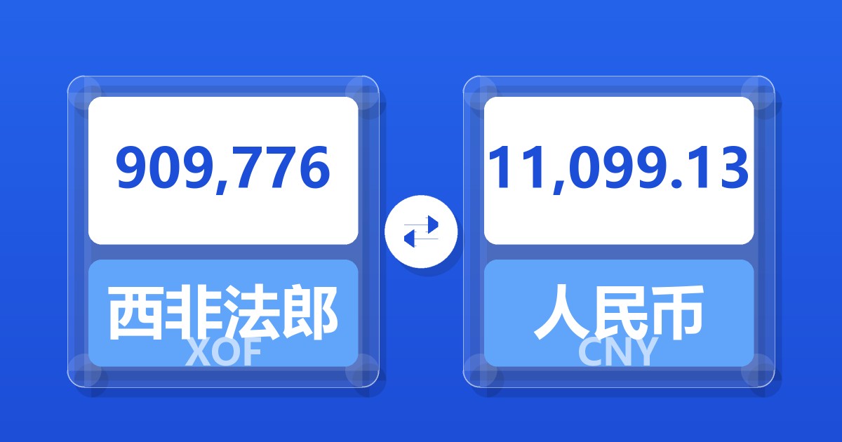 909,776西非法郎兑人民币