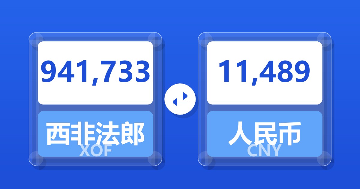 941,733西非法郎兑人民币
