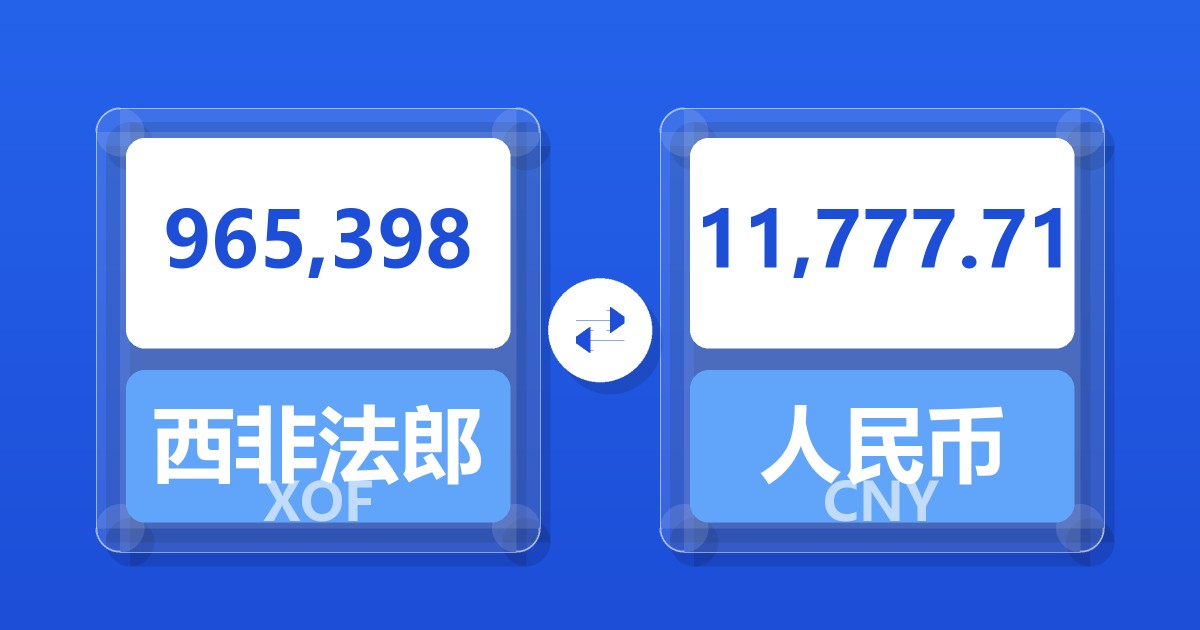 965,398西非法郎兑人民币