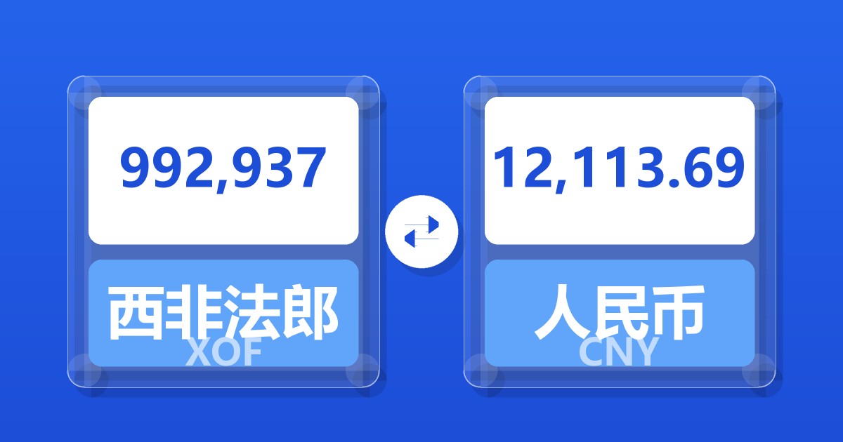 992,937西非法郎兑人民币