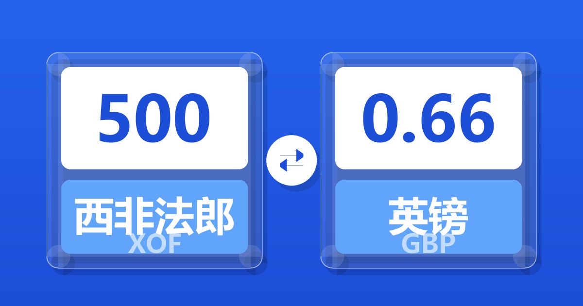 500西非法郎兑英镑