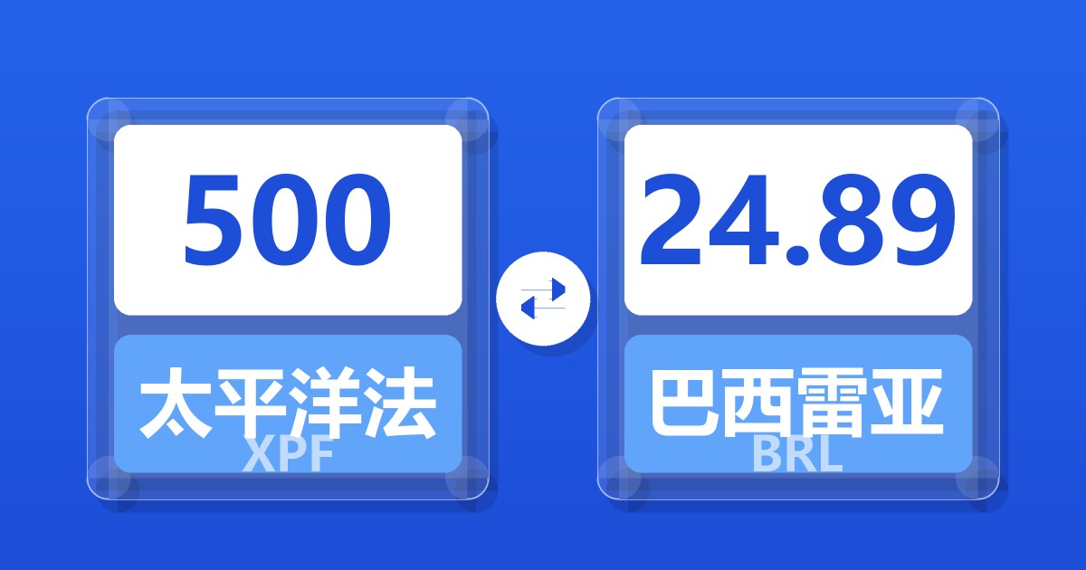 500太平洋法郎兑巴西雷亚尔