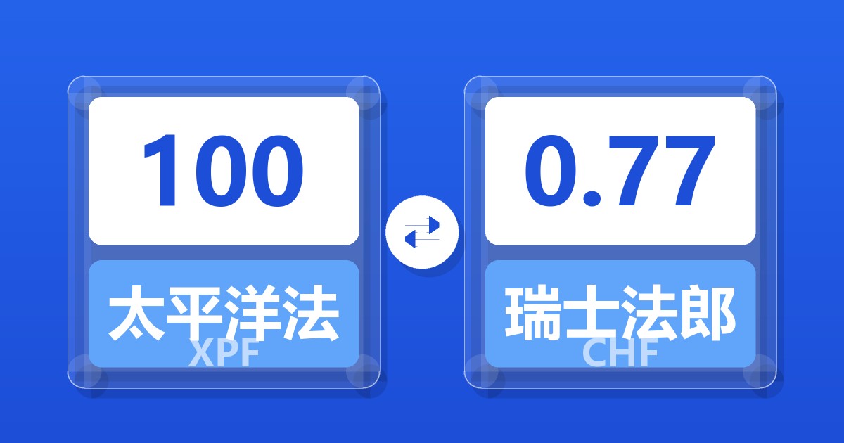 100太平洋法郎兑瑞士法郎