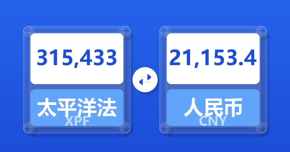 315,433太平洋法郎兑人民币