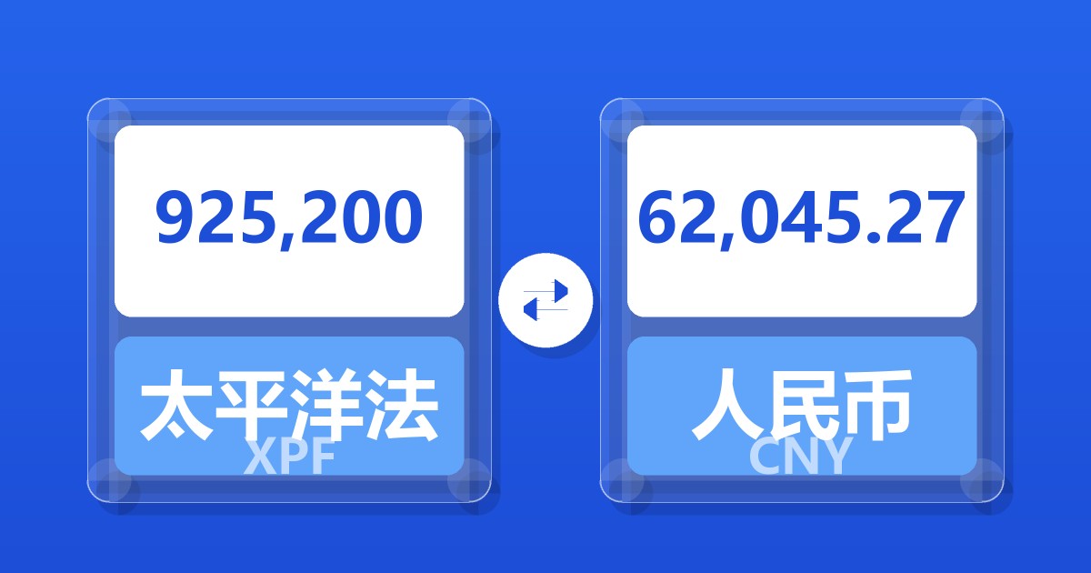 925,200太平洋法郎兑人民币