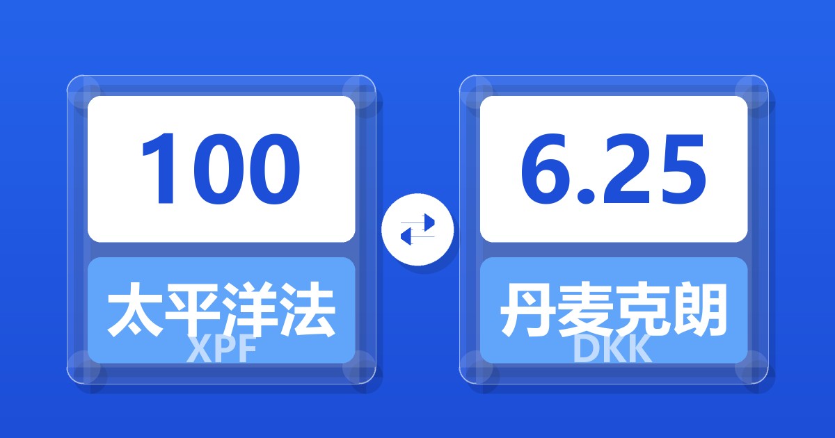 100太平洋法郎兑丹麦克朗