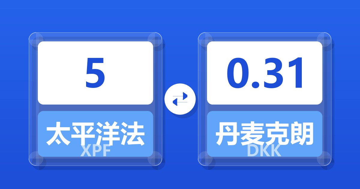 5太平洋法郎兑丹麦克朗