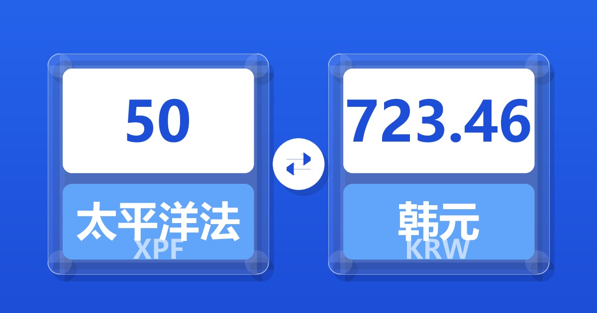 50太平洋法郎兑韩元