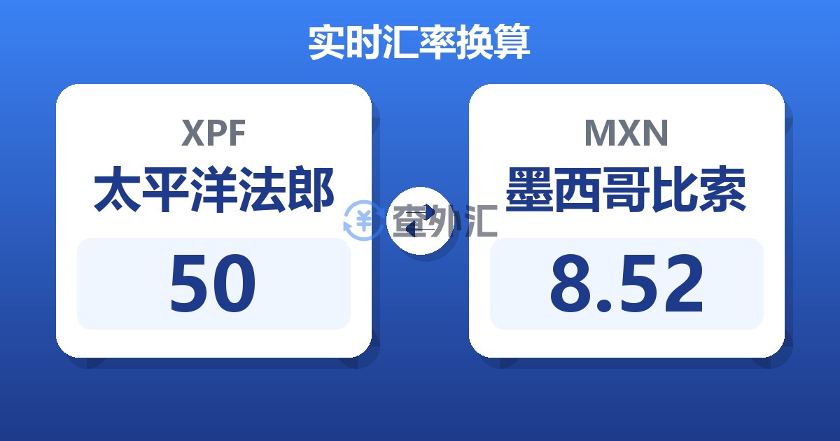 50太平洋法郎兑墨西哥比索