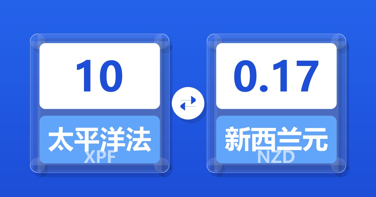 10太平洋法郎兑新西兰元