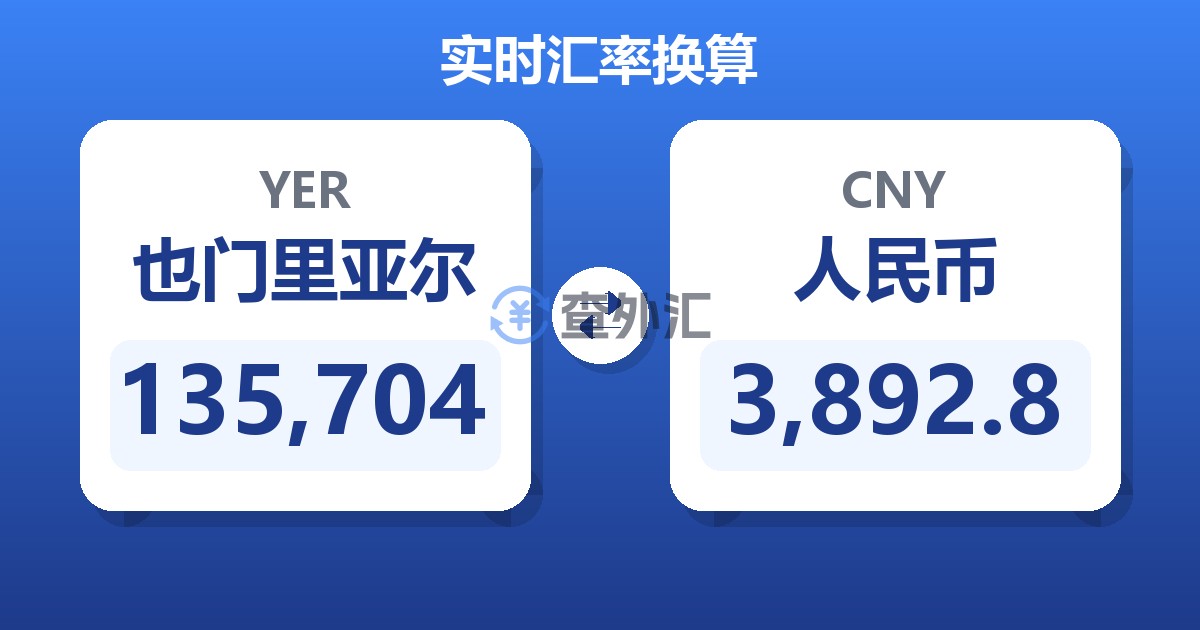 135,704也门里亚尔兑人民币