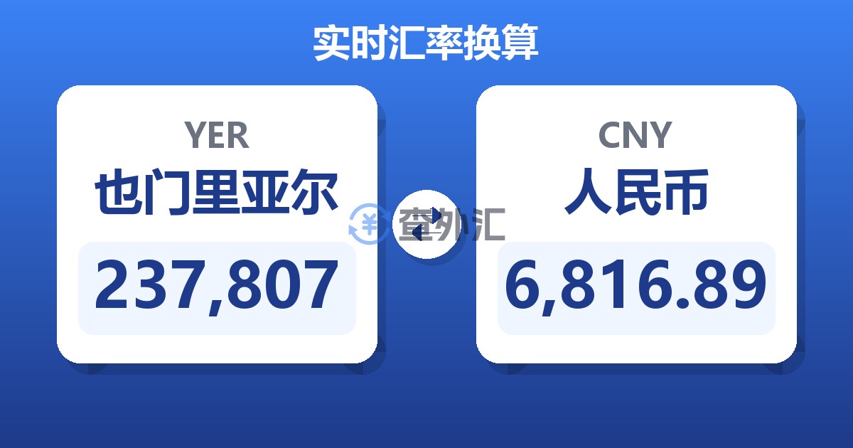 237,807也门里亚尔兑人民币
