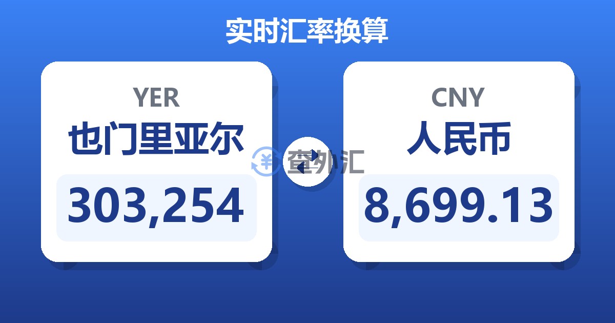 303,254也门里亚尔兑人民币