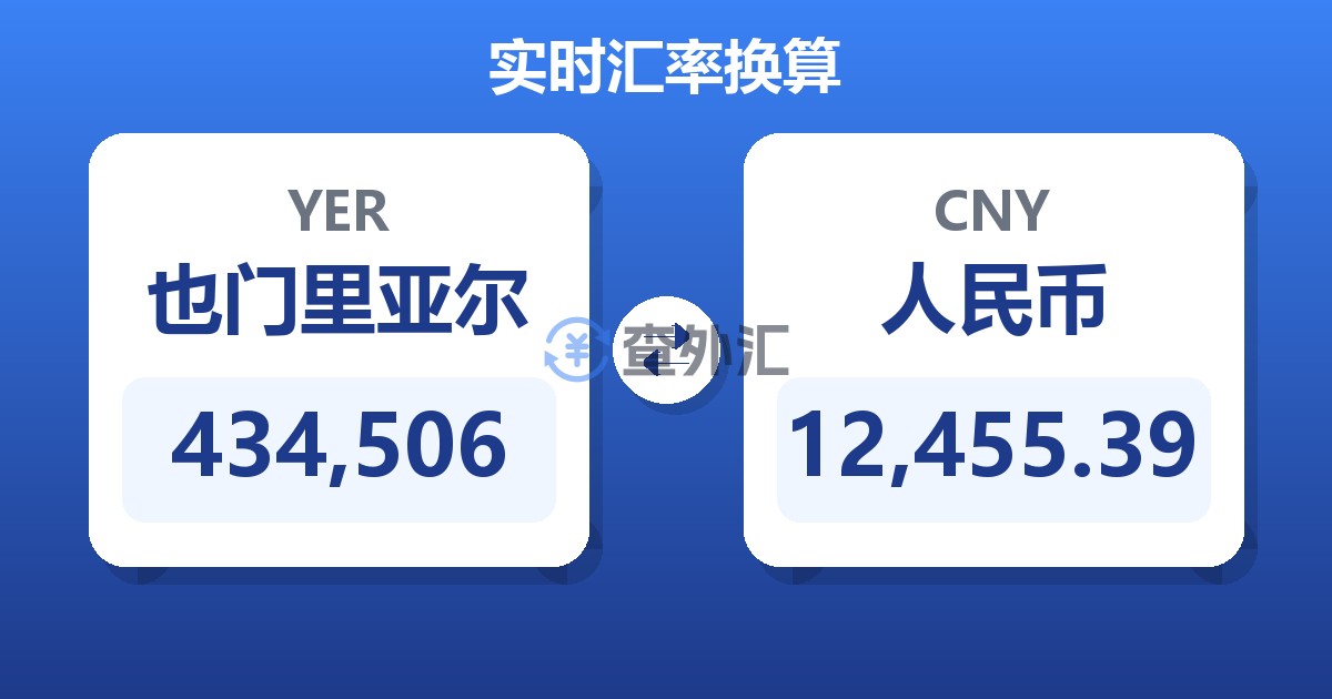 434,506也门里亚尔兑人民币
