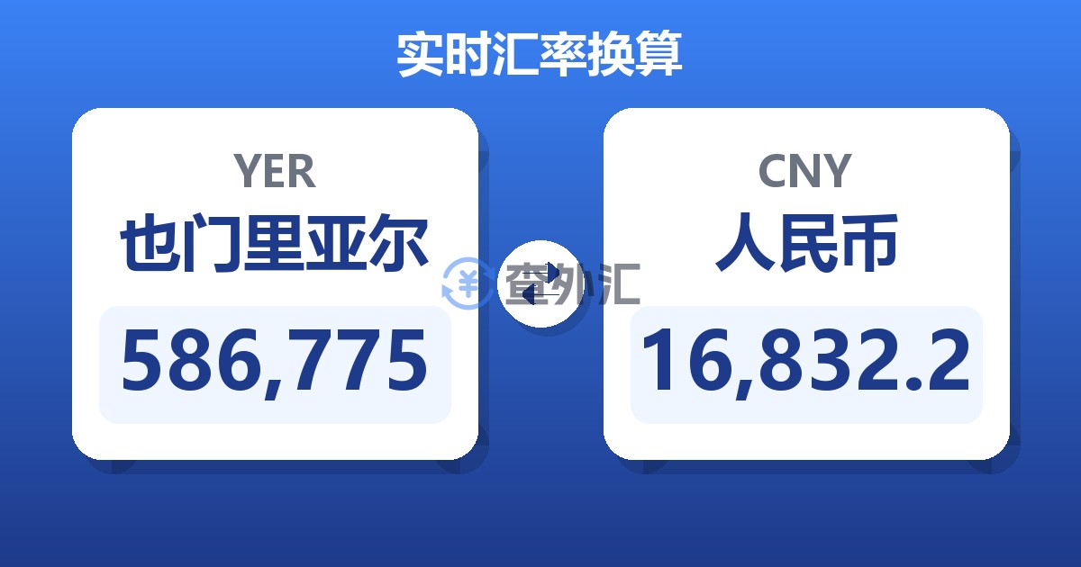 586,775也门里亚尔兑人民币
