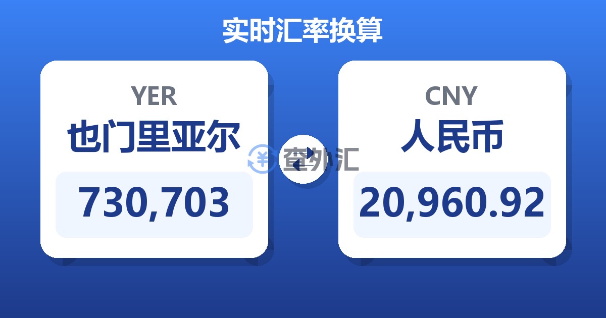 730,703也门里亚尔兑人民币