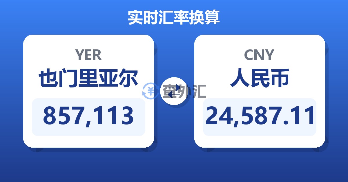 857,113也门里亚尔兑人民币