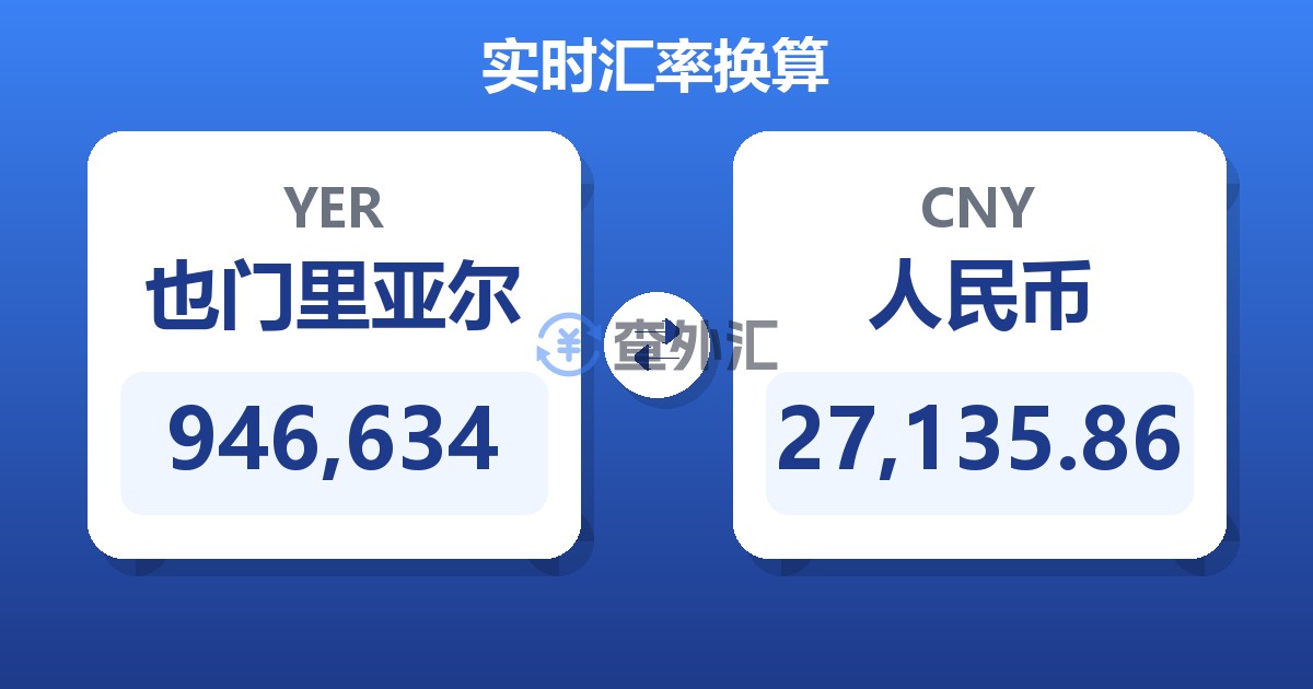 946,634也门里亚尔兑人民币