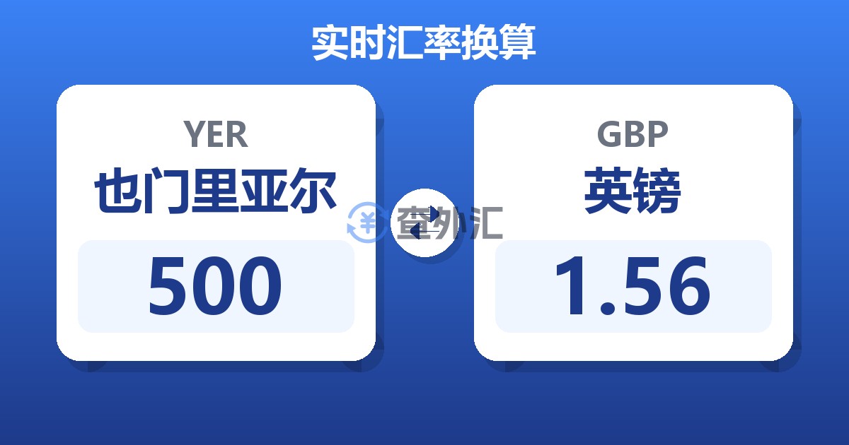 500也门里亚尔兑英镑