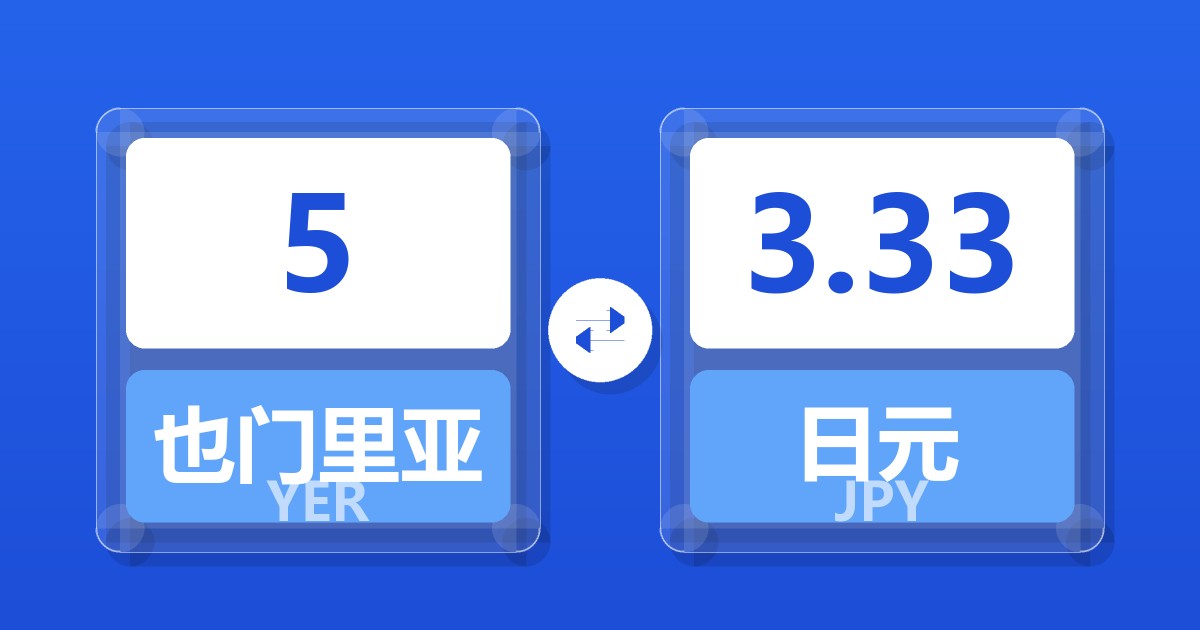 5也门里亚尔兑日元