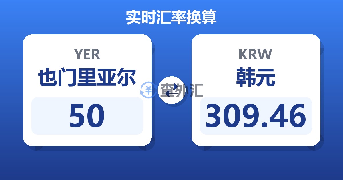 50也门里亚尔兑韩元