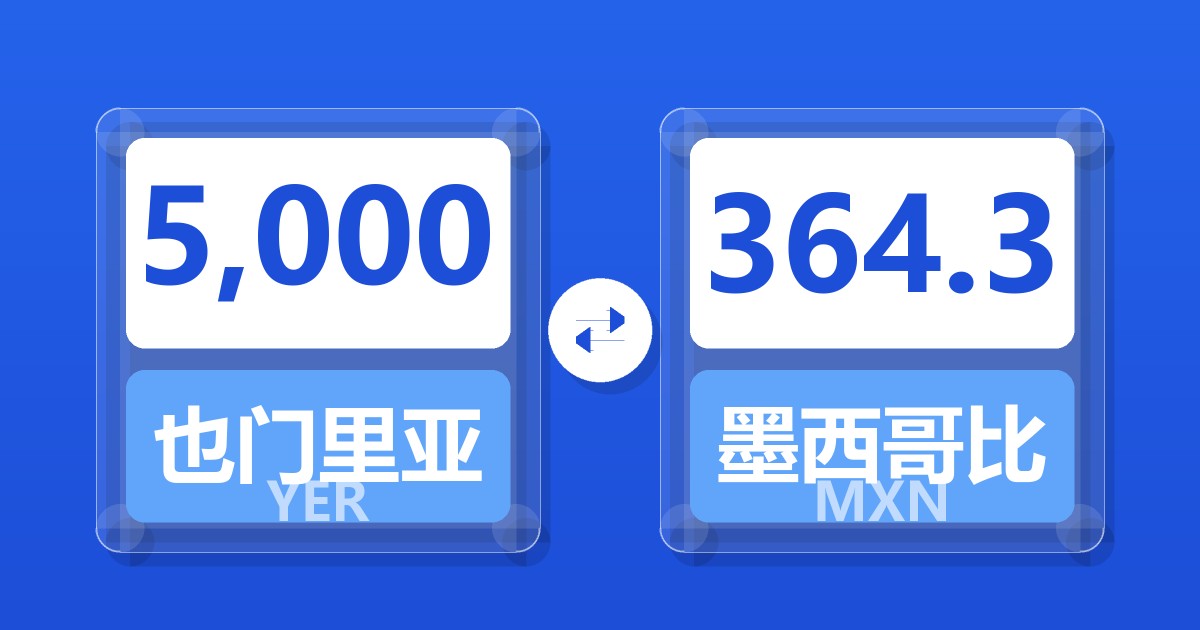 5,000也门里亚尔兑墨西哥比索