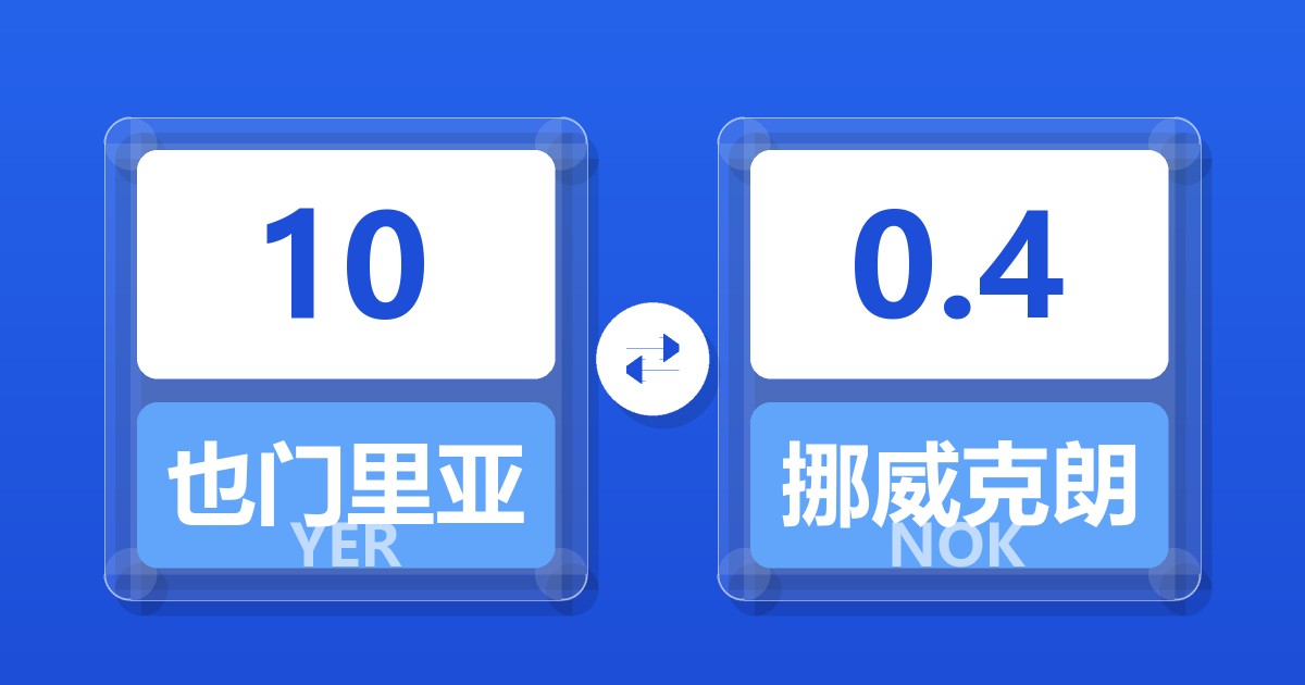 10也门里亚尔兑挪威克朗