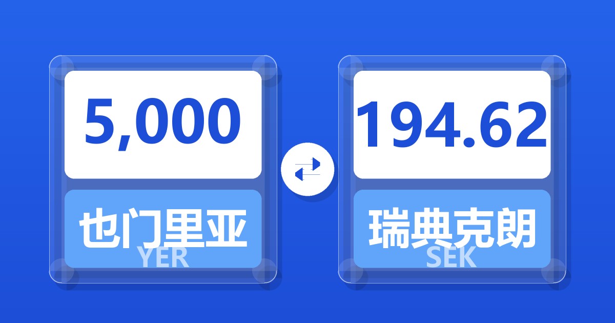 5,000也门里亚尔兑瑞典克朗