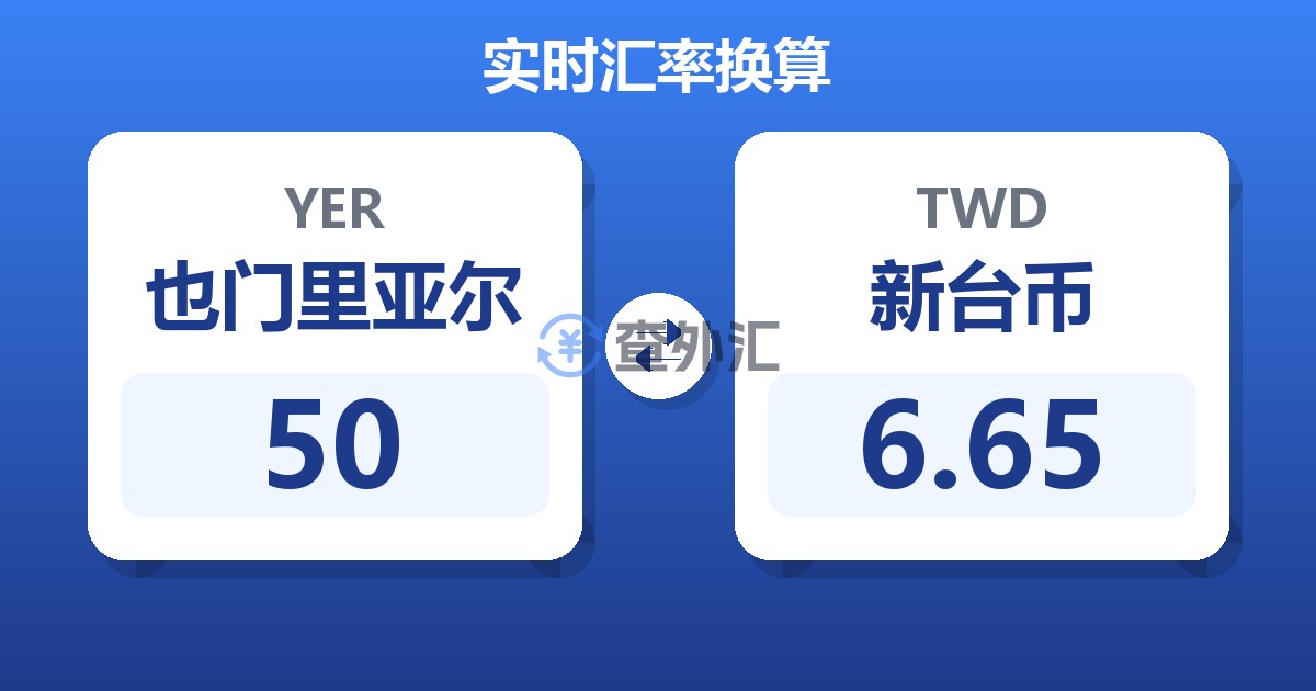 50也门里亚尔兑新台币