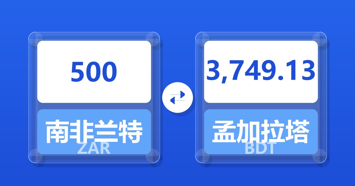 500南非兰特兑孟加拉塔卡