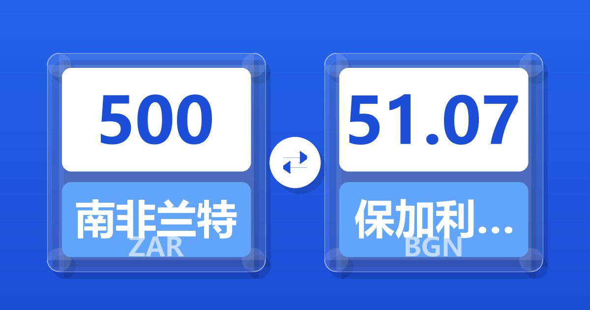 500南非兰特兑保加利亚列弗