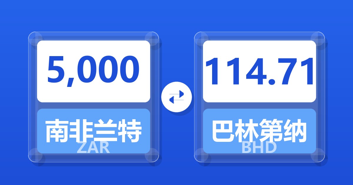 5,000南非兰特兑巴林第纳尔