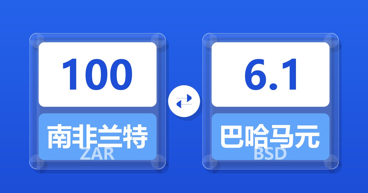 100南非兰特兑巴哈马元