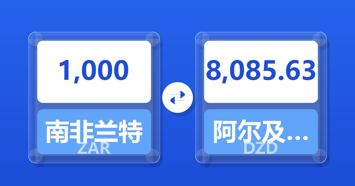1,000南非兰特兑阿尔及利亚第纳尔