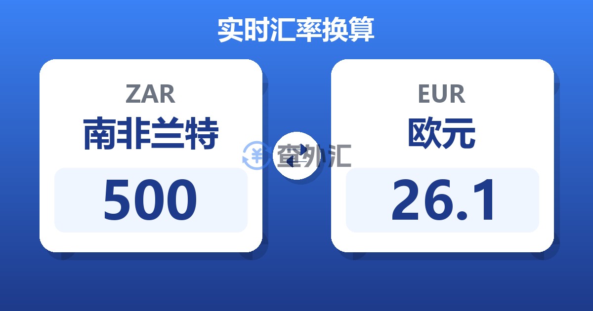 500南非兰特兑欧元