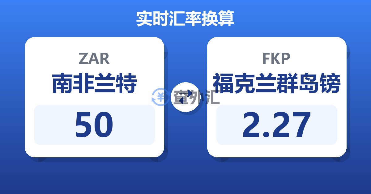 50南非兰特兑福克兰群岛镑