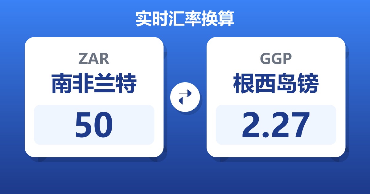 50南非兰特兑根西岛镑