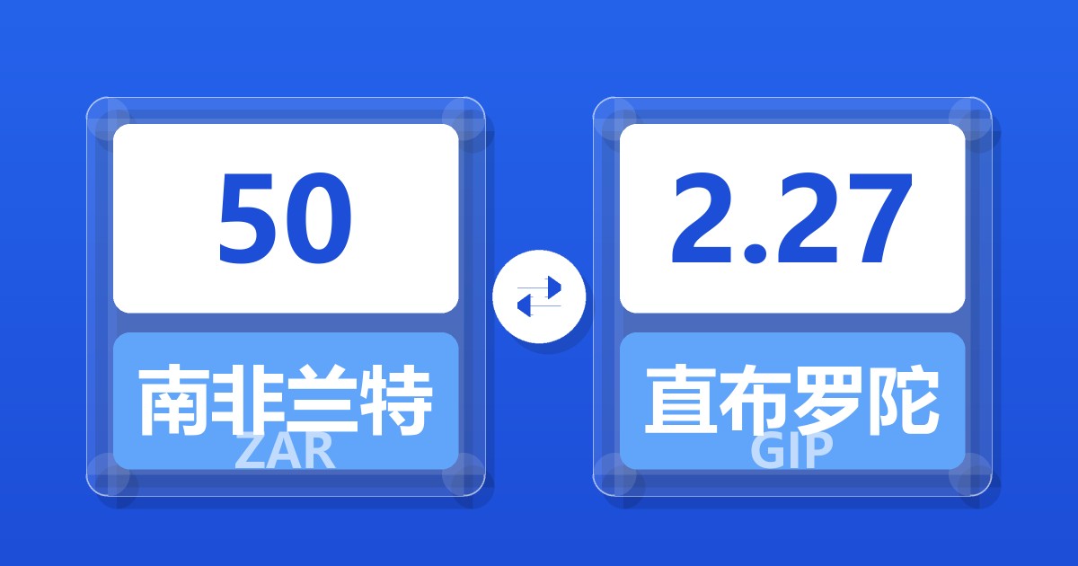 50南非兰特兑直布罗陀镑