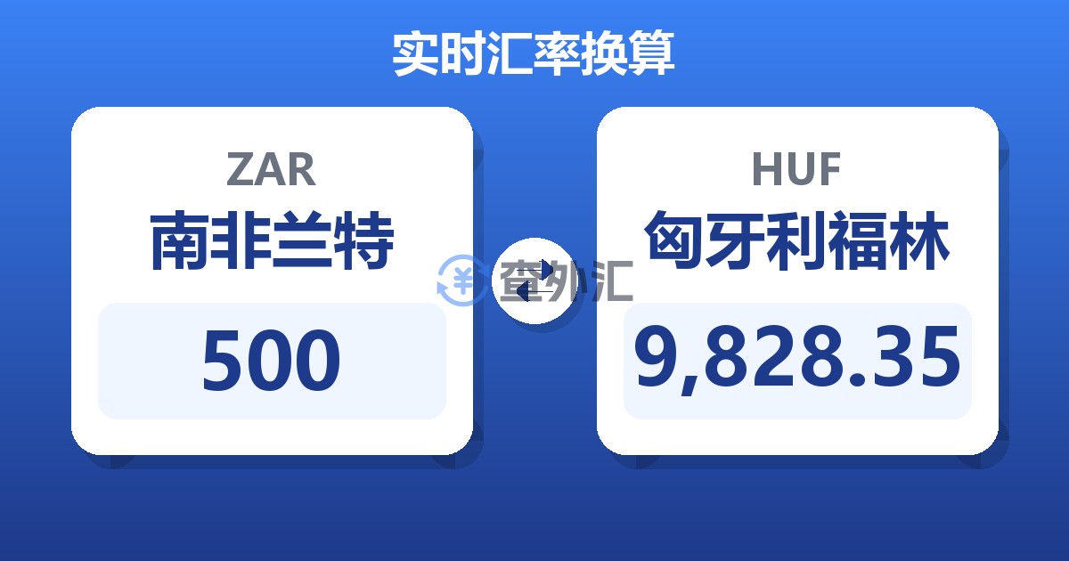 500南非兰特兑匈牙利福林