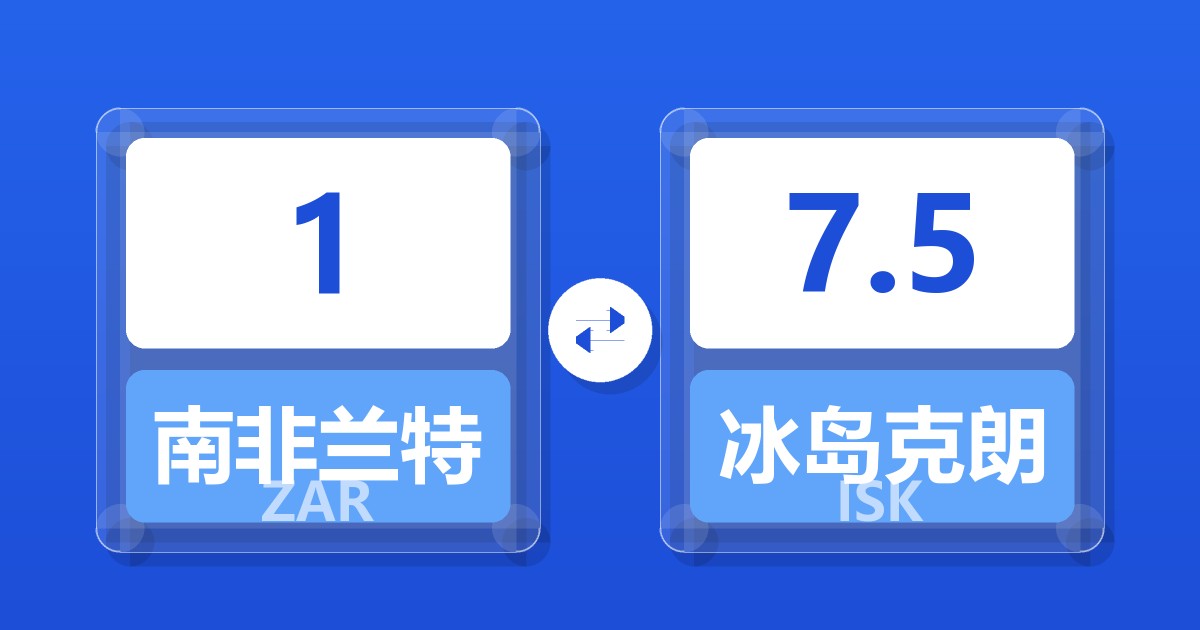 1南非兰特兑冰岛克朗