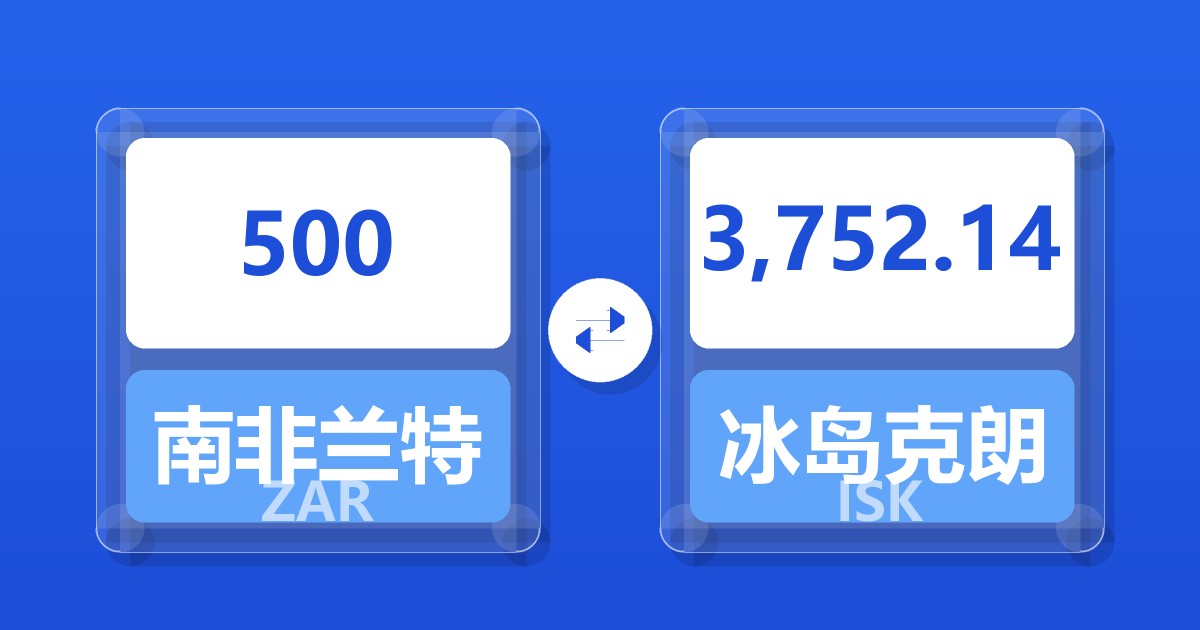 500南非兰特兑冰岛克朗
