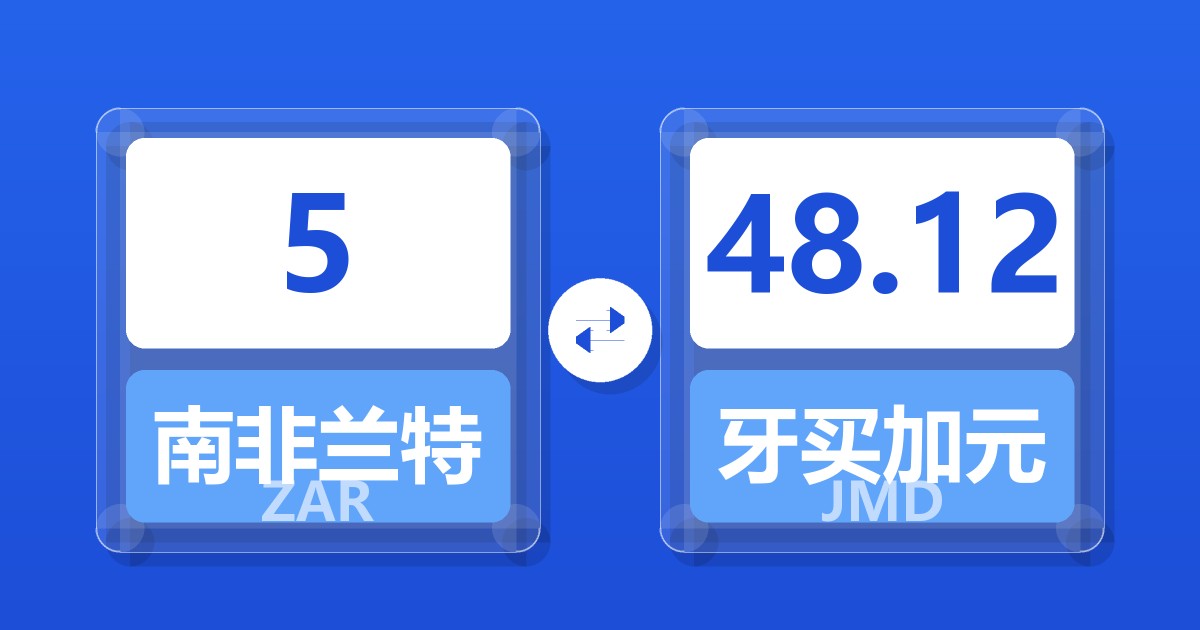 5南非兰特兑牙买加元