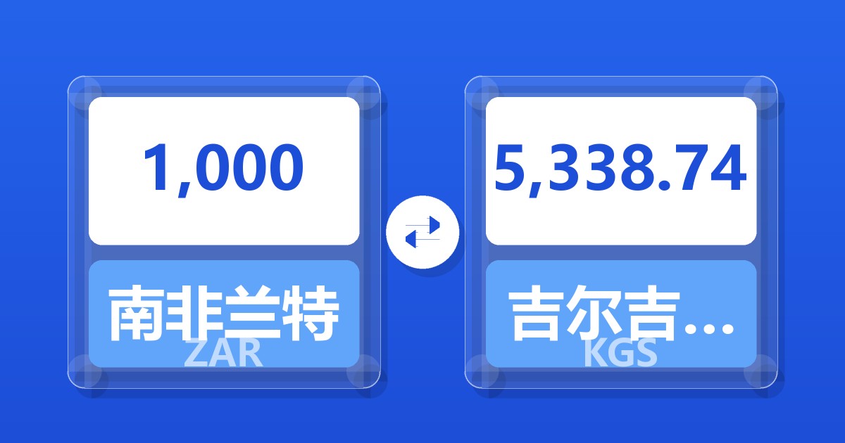1,000南非兰特兑吉尔吉斯斯坦索姆