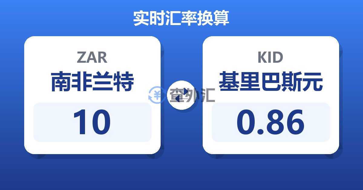 10南非兰特兑基里巴斯元