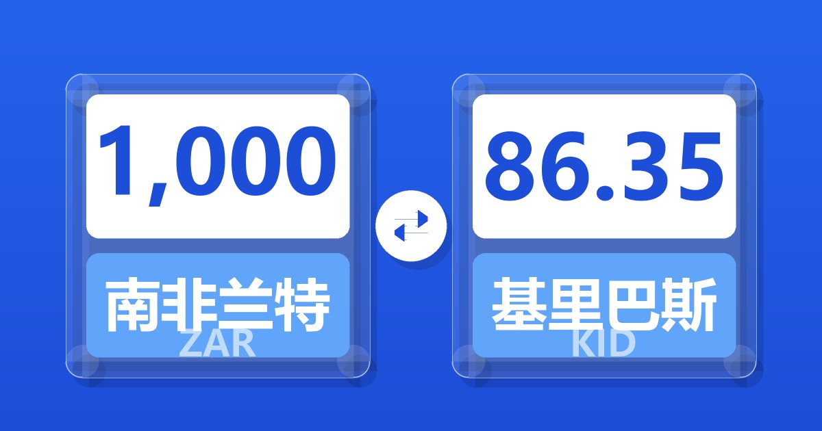 1,000南非兰特兑基里巴斯元