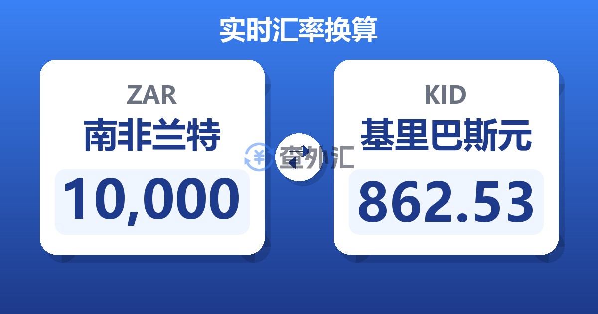 10,000南非兰特兑基里巴斯元